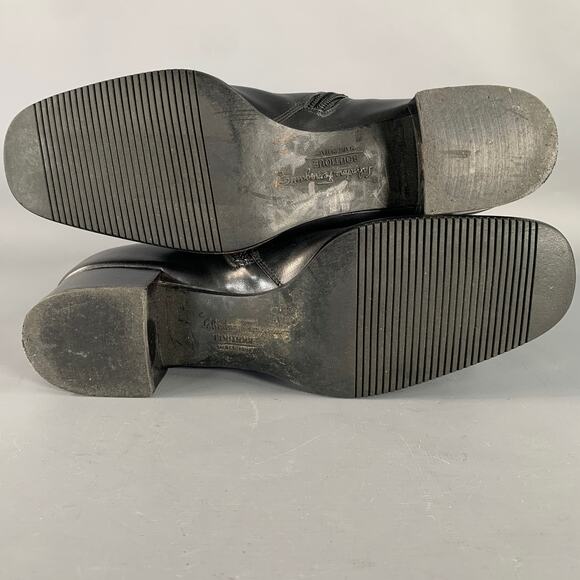 SALVATORE FERRAGAMO Size 5 Black Leather Split Toe Side Zipper Boots - Picture 6 of 8